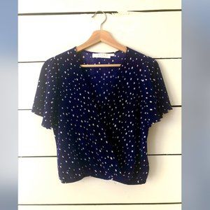 Navy wrap top